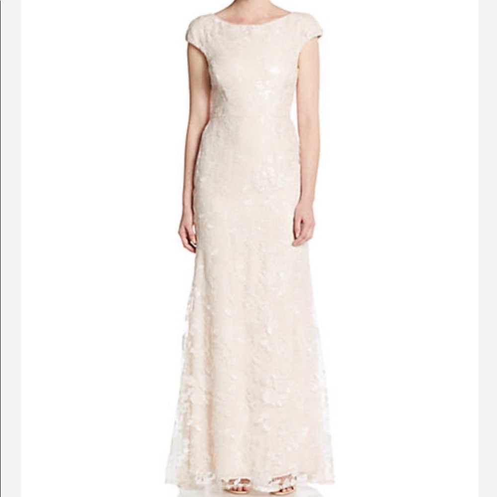 Vera Wang Natural Pink Evening Gown. Size 4